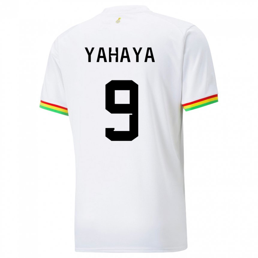 Enfant Maillot Ghana Mohammed Yahaya #9 Blanc Tenues Domicile 22-24 T-shirt Belgique