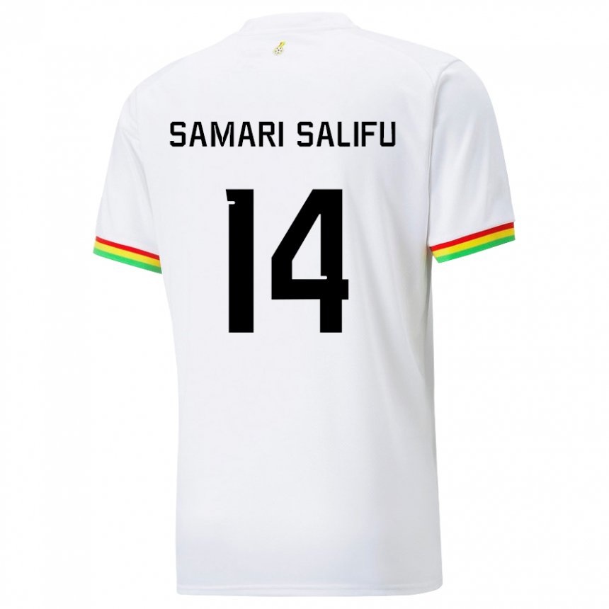 Enfant Maillot Ghana Abass Samari Salifu #14 Blanc Tenues Domicile 22-24 T-shirt Belgique