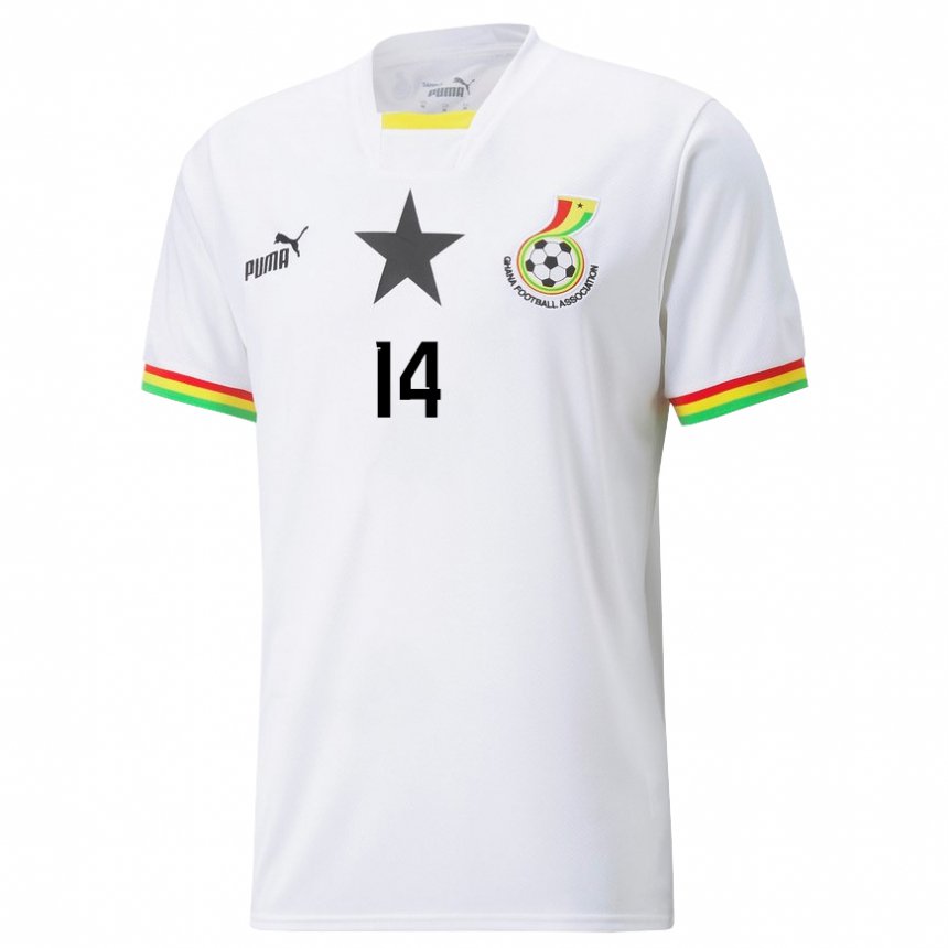 Kinder Ghanaische Abass Samari Salifu #14 Weiß Heimtrikot Trikot 22-24 T-shirt Belgien