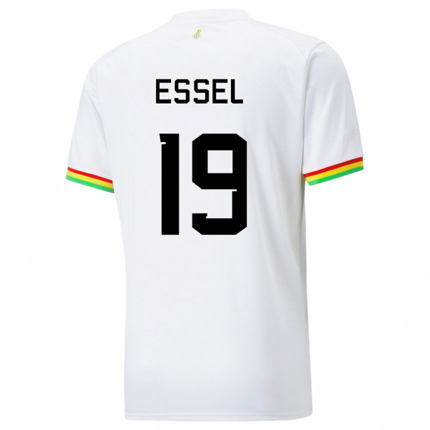 Kinder Ghanaische Aaron Essel #19 Weiß Heimtrikot Trikot 22-24 T-shirt Belgien