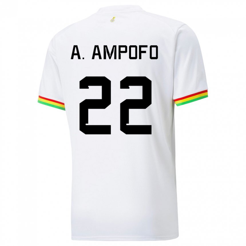 Enfant Maillot Ghana Eugene Amankwah Ampofo #22 Blanc Tenues Domicile 22-24 T-shirt Belgique
