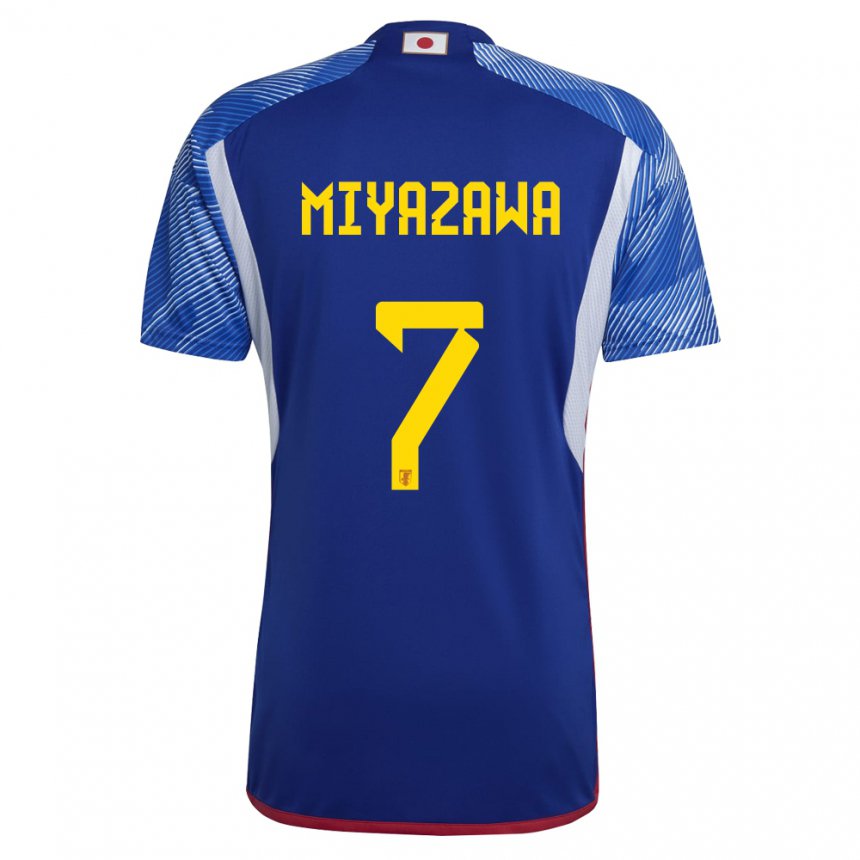 Kinderen Japans Hinata Miyazawa #7 Koningsblauw Thuisshirt Thuistenue 22-24 T-shirt België
