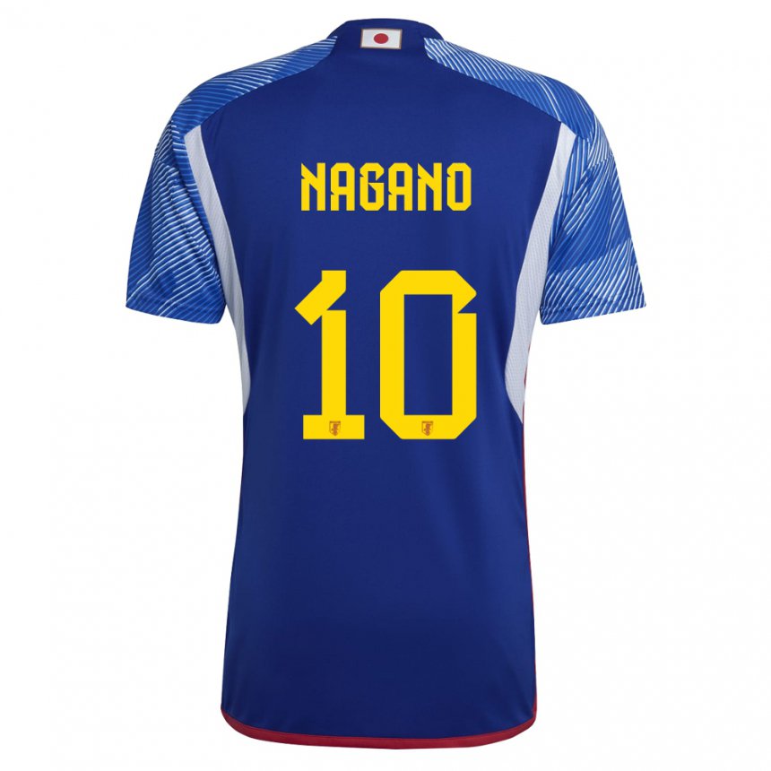 Kinder Japanische Fuka Nagano #10 Königsblau Heimtrikot Trikot 22-24 T-shirt Belgien