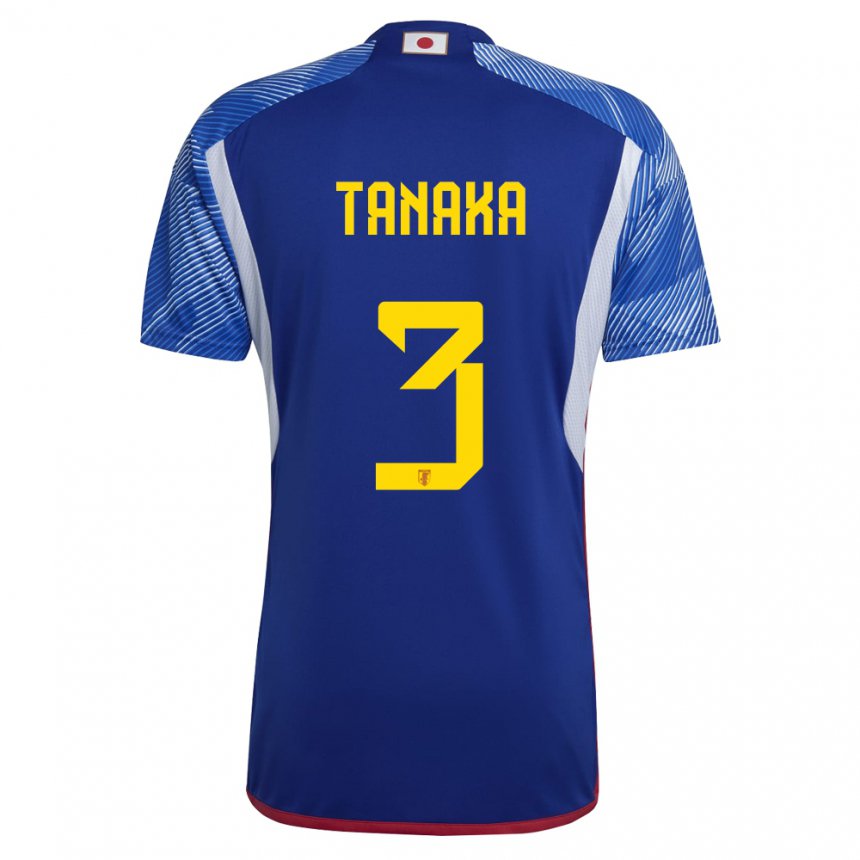Enfant Maillot Japon Hayato Tanaka #3 Bleu Royal Tenues Domicile 22-24 T-shirt Belgique