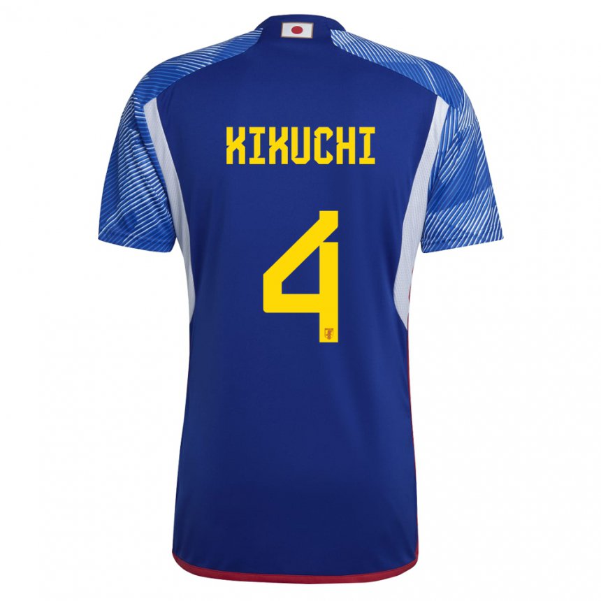 Kinder Japanische Shuta Kikuchi #4 Königsblau Heimtrikot Trikot 22-24 T-shirt Belgien