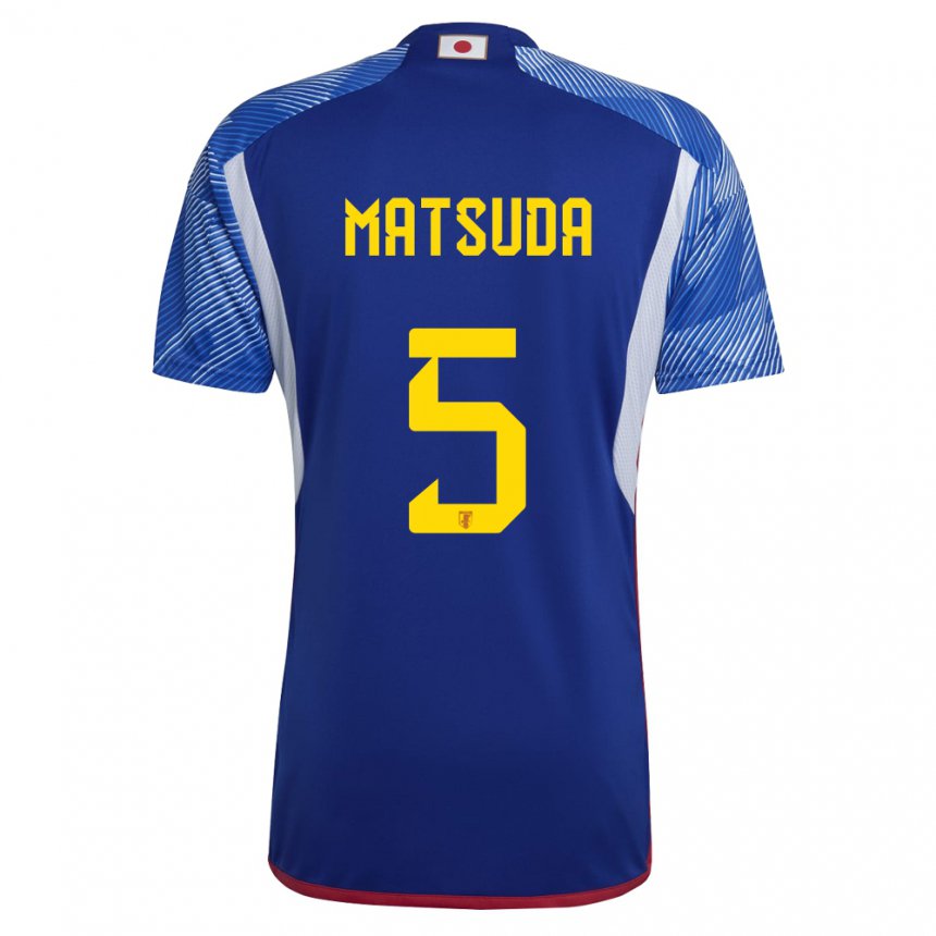Enfant Maillot Japon Hayate Matsuda #5 Bleu Royal Tenues Domicile 22-24 T-shirt Belgique