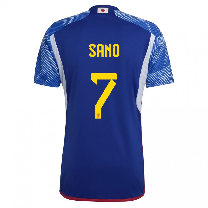 Kinder Japanische Kodai Sano #7 Königsblau Heimtrikot Trikot 22-24 T-shirt Belgien