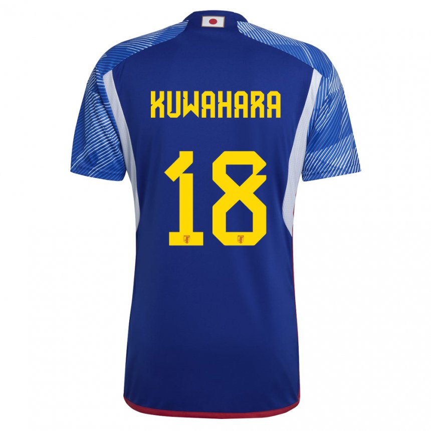 Kinder Japanische Rikuto Kuwahara #18 Königsblau Heimtrikot Trikot 22-24 T-shirt Belgien