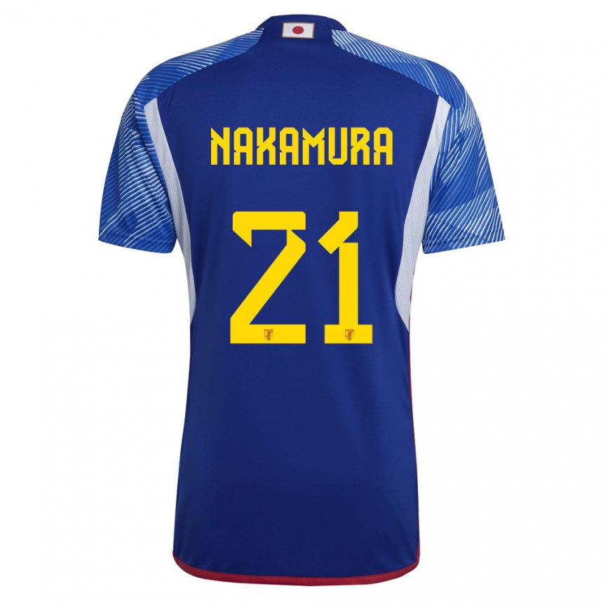 Enfant Maillot Japon Jiro Nakamura #21 Bleu Royal Tenues Domicile 22-24 T-shirt Belgique