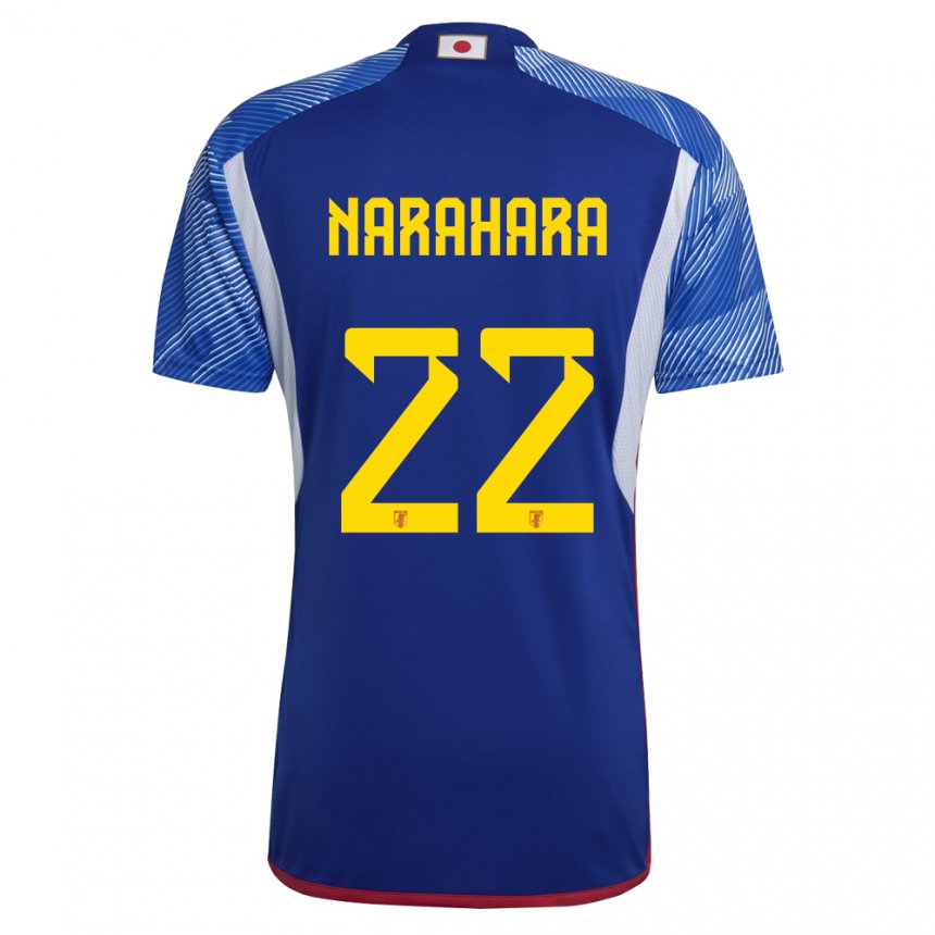 Kinderen Japans Yoshiki Narahara #22 Koningsblauw Thuisshirt Thuistenue 22-24 T-shirt België