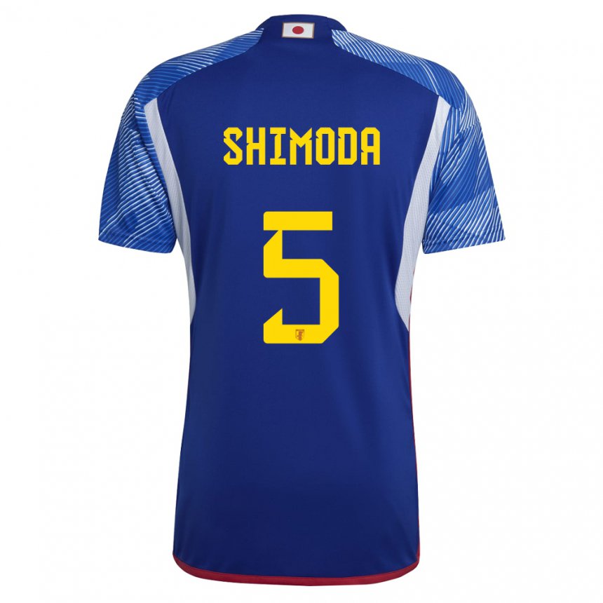 Enfant Maillot Japon Yoshihiro Shimoda #5 Bleu Royal Tenues Domicile 22-24 T-shirt Belgique