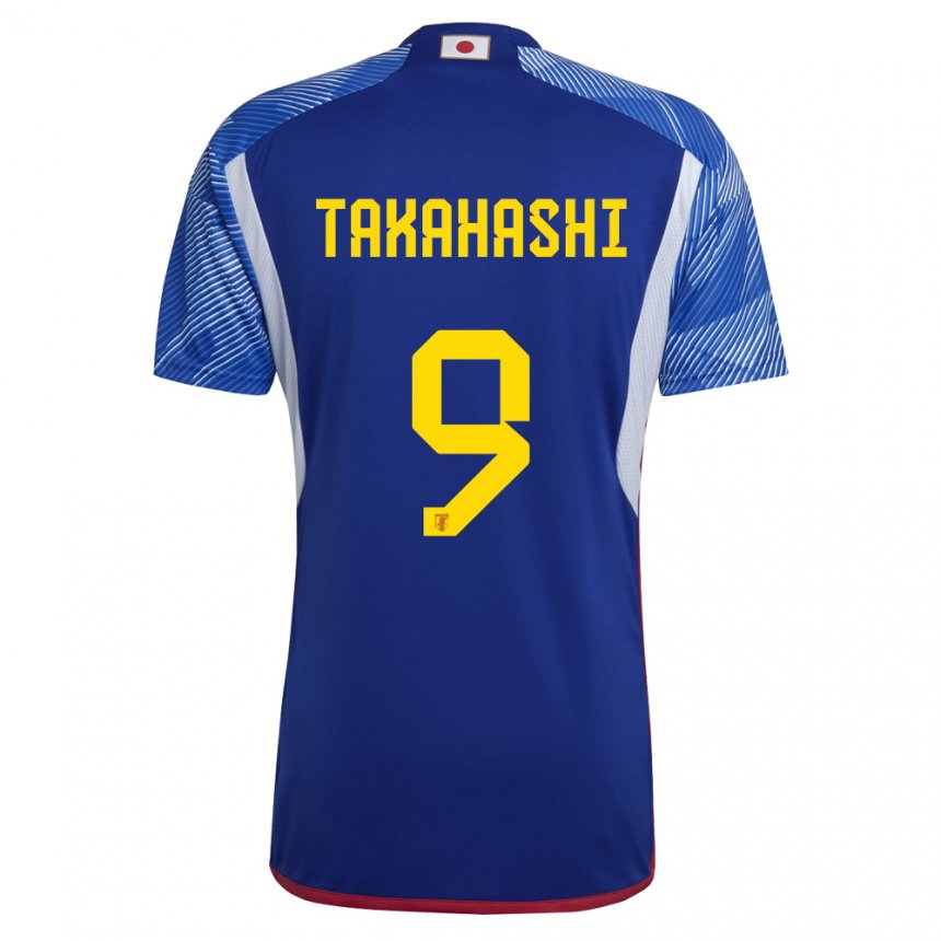 Kinderen Japans Hikaru Takahashi #9 Koningsblauw Thuisshirt Thuistenue 22-24 T-shirt België