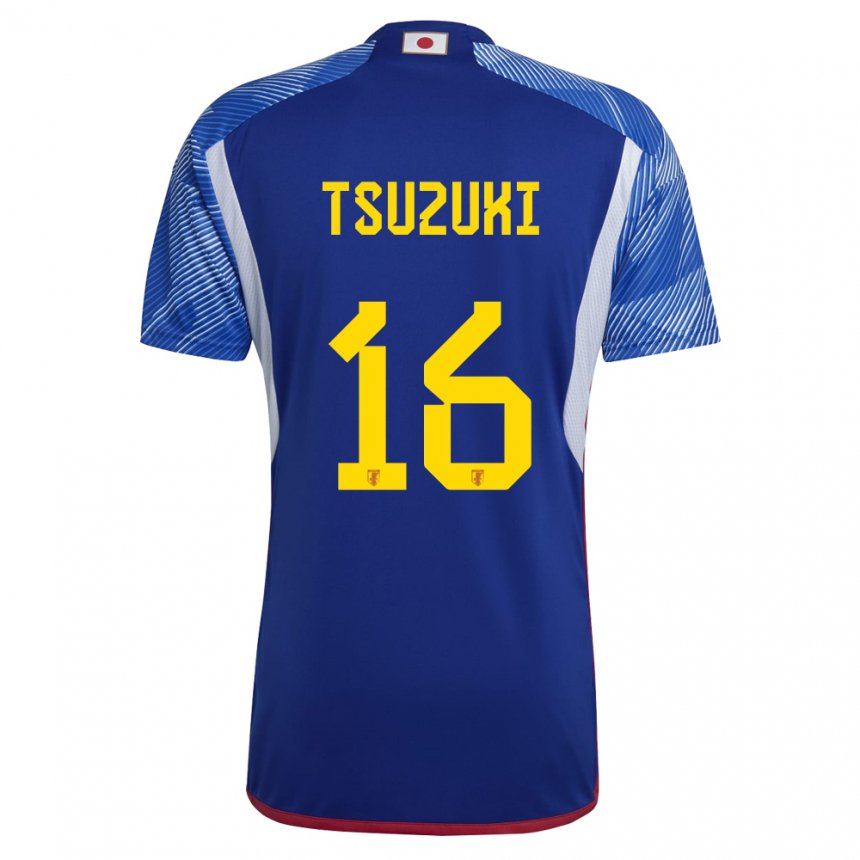 Enfant Maillot Japon Shunta Tsuzuki #16 Bleu Royal Tenues Domicile 22-24 T-shirt Belgique
