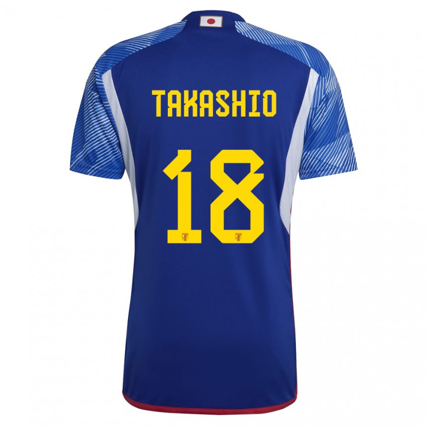 Kinder Japanische Hayase Takashio #18 Königsblau Heimtrikot Trikot 22-24 T-shirt Belgien