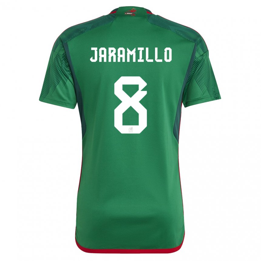 Enfant Maillot Mexique Carolina Jaramillo #8 Vert Tenues Domicile 22-24 T-shirt Belgique