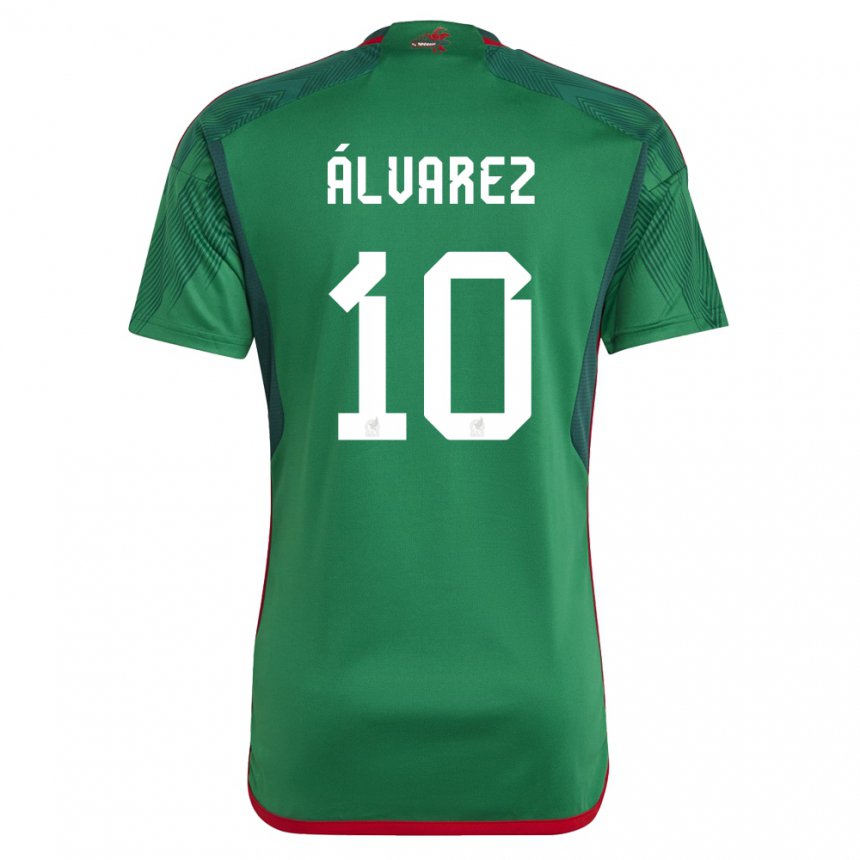 Kinder Mexikanische Efrain Alvarez #10 Grün Heimtrikot Trikot 22-24 T-shirt Belgien