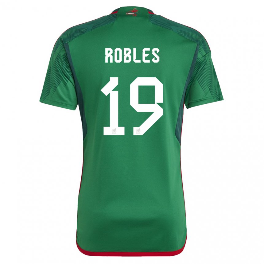 Kinder Mexikanische Angel Robles #19 Grün Heimtrikot Trikot 22-24 T-shirt Belgien