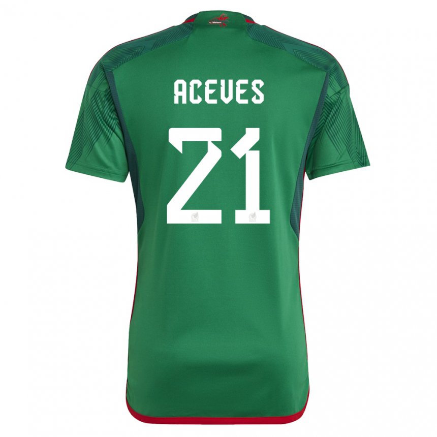 Kinder Mexikanische Daniel Aceves #21 Grün Heimtrikot Trikot 22-24 T-shirt Belgien
