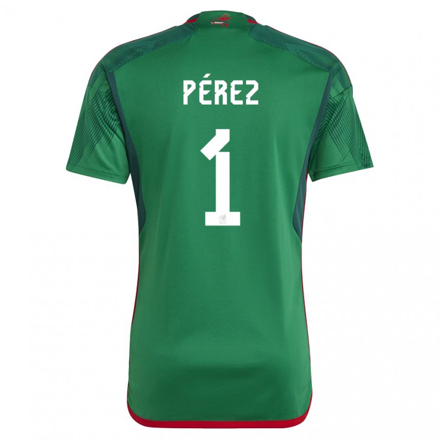Kinder Mexikanische Emiliano Perez #1 Grün Heimtrikot Trikot 22-24 T-shirt Belgien