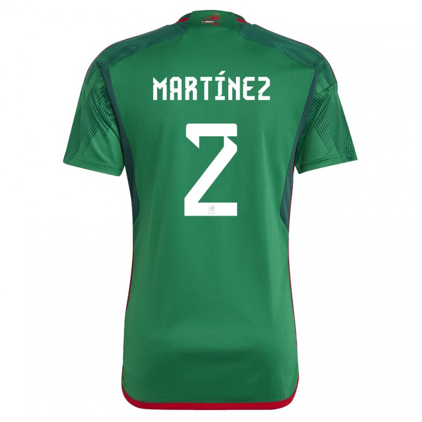 Kinder Mexikanische Emilio Martinez #2 Grün Heimtrikot Trikot 22-24 T-shirt Belgien