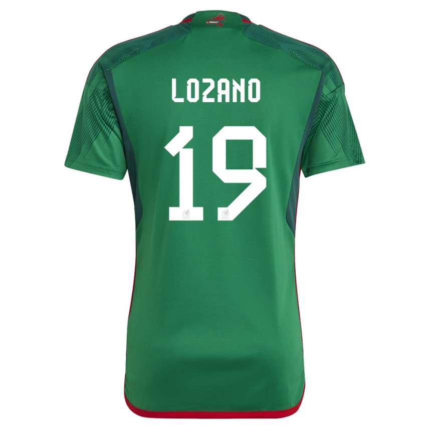 Kinder Mexikanische Esteban Lozano #19 Grün Heimtrikot Trikot 22-24 T-shirt Belgien