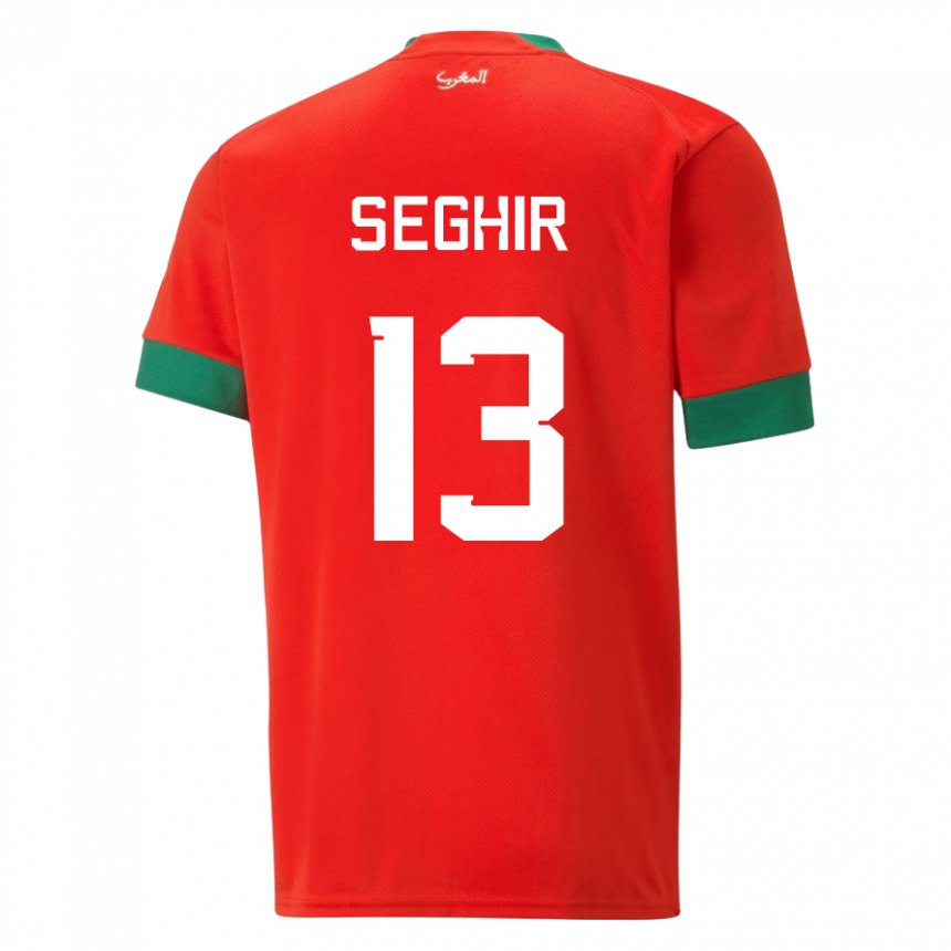 Kinder Marokkanische Sabah Seghir #13 Rot Heimtrikot Trikot 22-24 T-shirt Belgien
