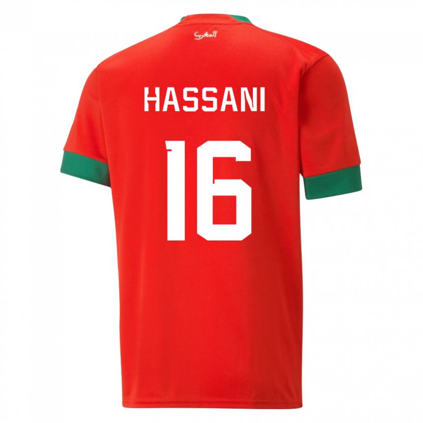 Kinder Marokkanische Samya Hassani #16 Rot Heimtrikot Trikot 22-24 T-shirt Belgien