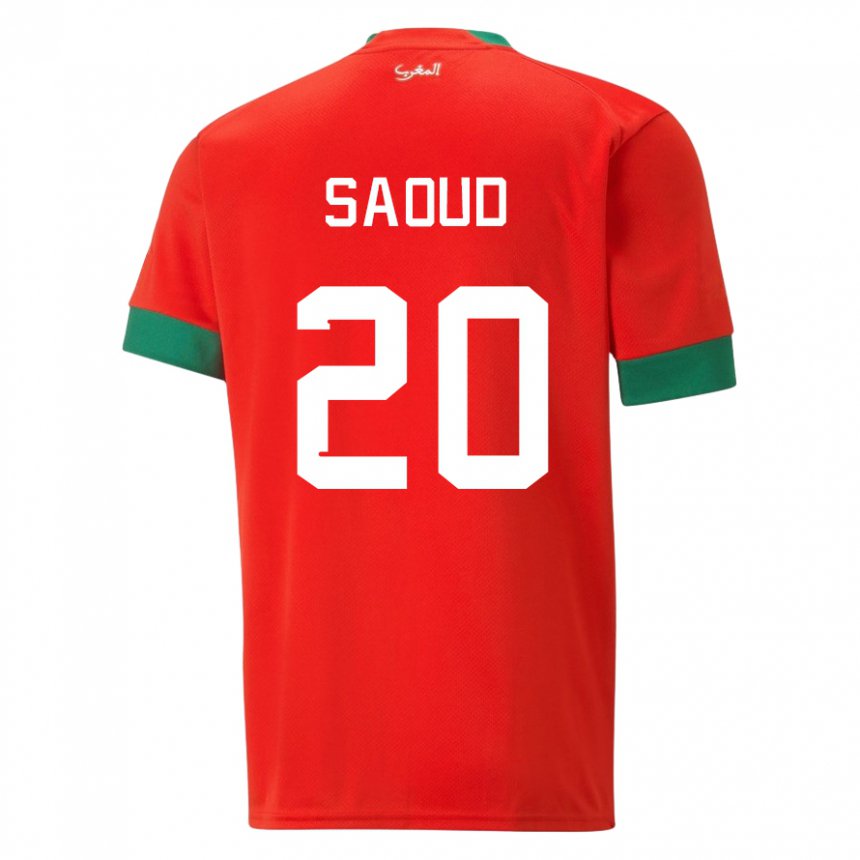 Kinderen Marokkaans Imane Saoud #20 Rood Thuisshirt Thuistenue 22-24 T-shirt België
