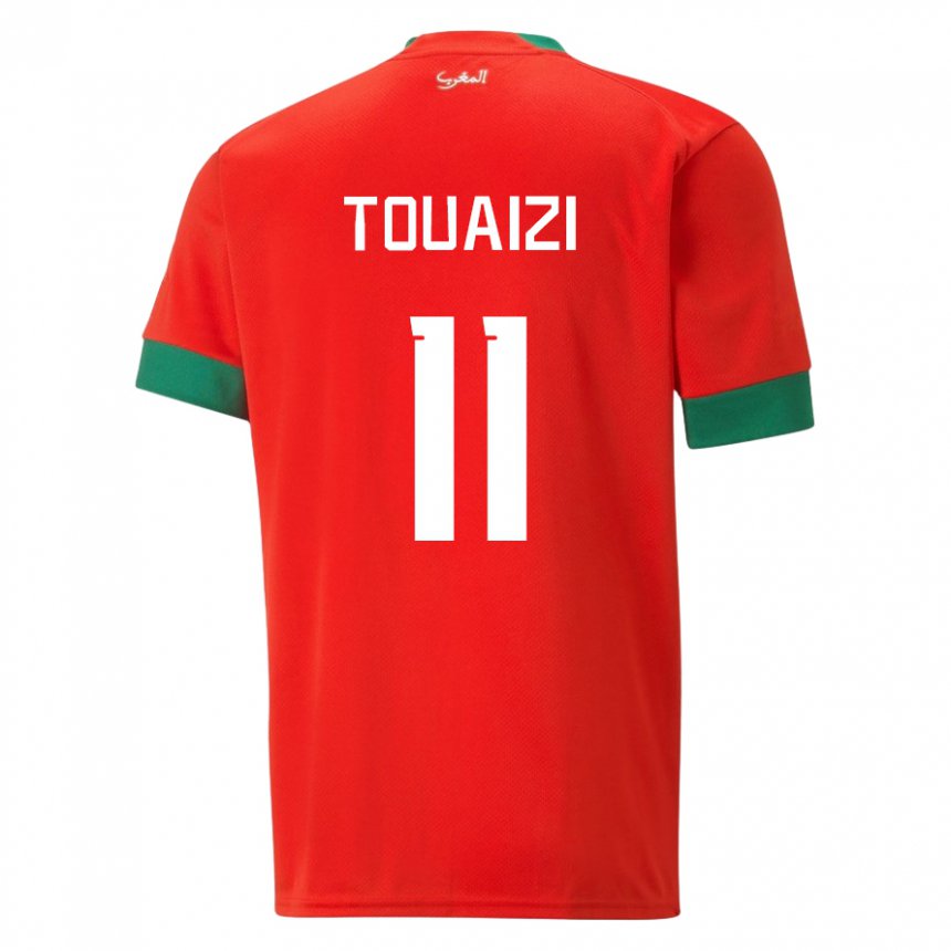 Enfant Maillot Maroc Nabil Touaizi #11 Rouge Tenues Domicile 22-24 T-shirt Belgique