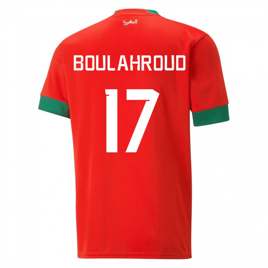 Kinder Marokkanische Charaf Eddine Boulahroud #17 Rot Heimtrikot Trikot 22-24 T-shirt Belgien