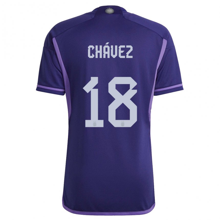 Kinder Argentinische Gabriela Chavez #18 Violett Auswärtstrikot Trikot 22-24 T-shirt Belgien