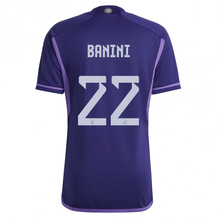 Kinder Argentinische Estefania Banini #22 Violett Auswärtstrikot Trikot 22-24 T-shirt Belgien