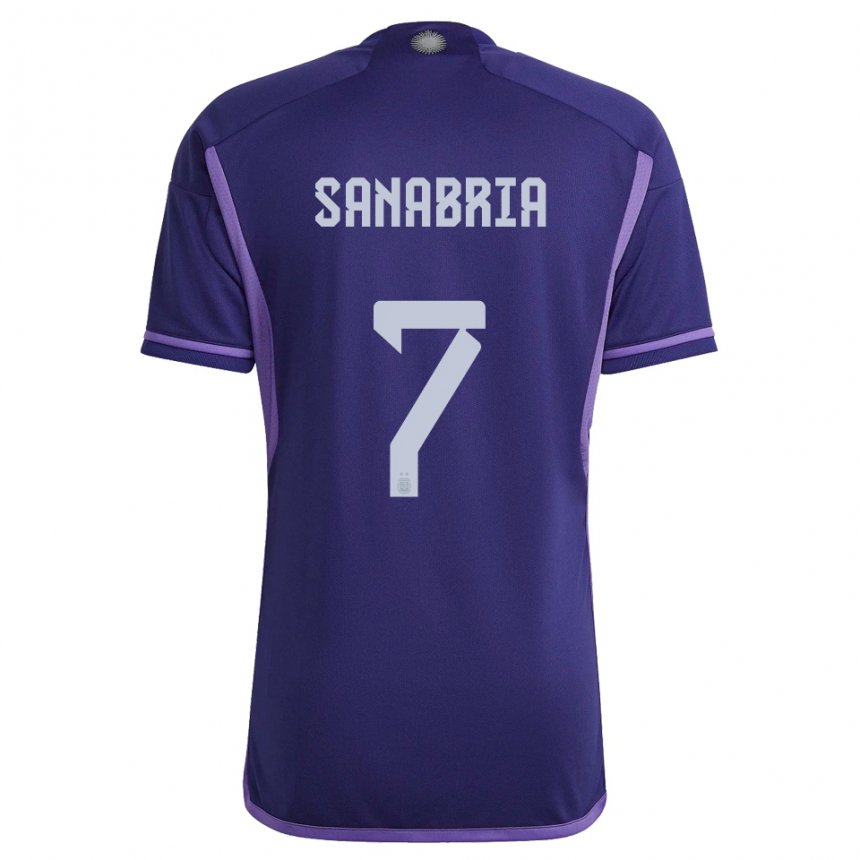 Kinder Argentinische Mateo Sanabria #7 Violett Auswärtstrikot Trikot 22-24 T-shirt Belgien