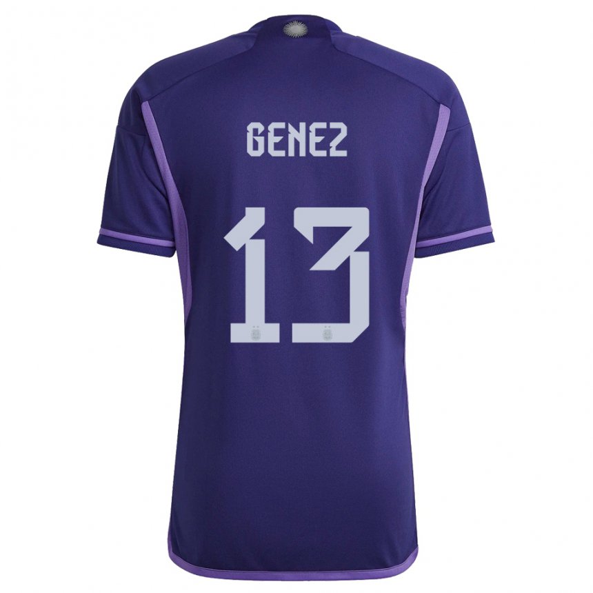 Kinder Argentinische Nahuel Genez #13 Violett Auswärtstrikot Trikot 22-24 T-shirt Belgien
