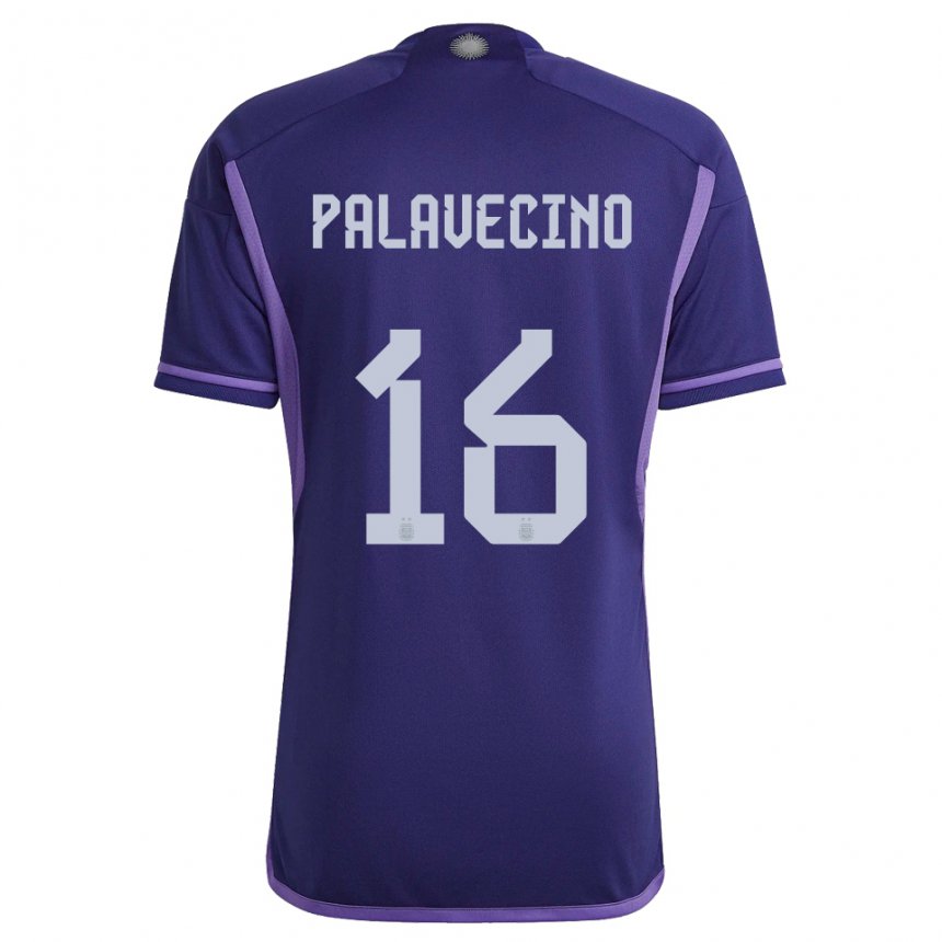 Kinder Argentinische Nicolas Palavecino #16 Violett Auswärtstrikot Trikot 22-24 T-shirt Belgien