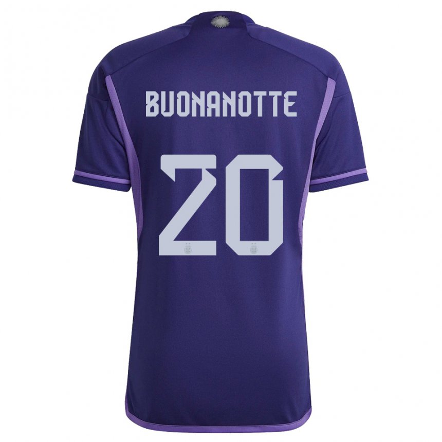 Kinder Argentinische Facundo Buonanotte #20 Violett Auswärtstrikot Trikot 22-24 T-shirt Belgien