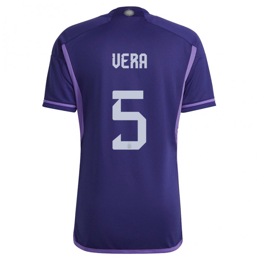 Kinder Argentinische Fausto Vera #5 Violett Auswärtstrikot Trikot 22-24 T-shirt Belgien