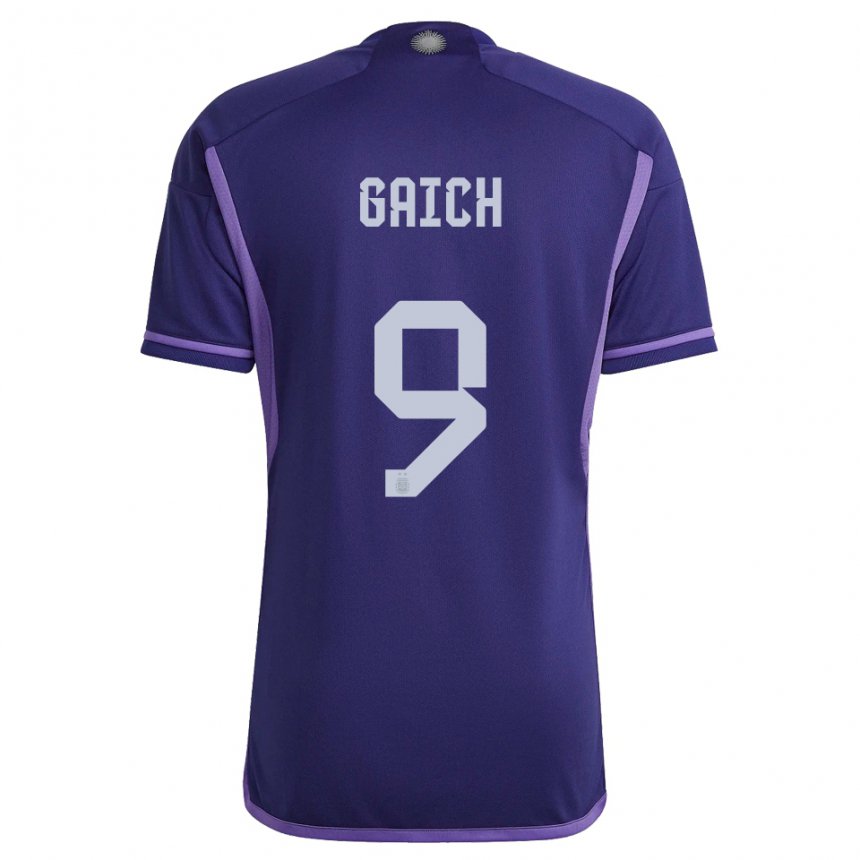 Kinder Argentinische Adolfo Gaich #9 Violett Auswärtstrikot Trikot 22-24 T-shirt Belgien