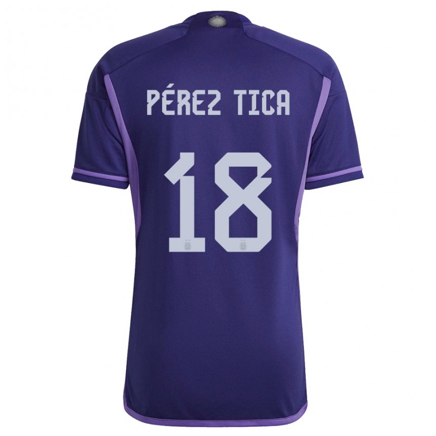 Enfant Maillot Argentine Jeremias Perez Tica #18 Violet Tenues Extérieur 22-24 T-shirt Belgique
