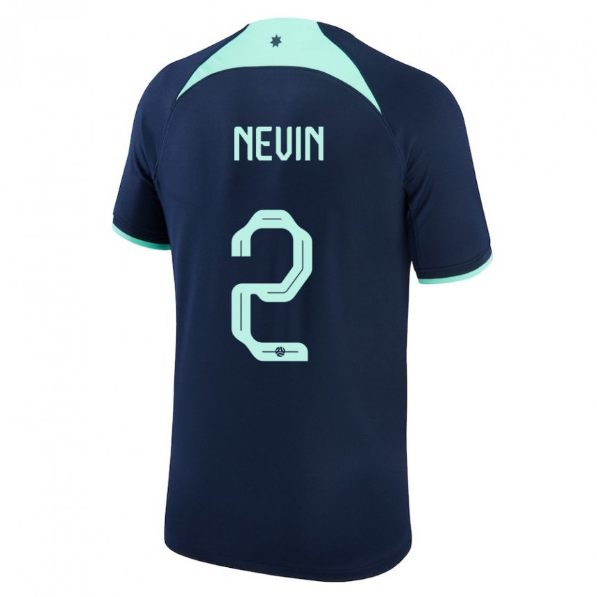 Enfant Maillot Australie Courtney Nevin #2 Bleu Foncé Tenues Extérieur 22-24 T-shirt Belgique