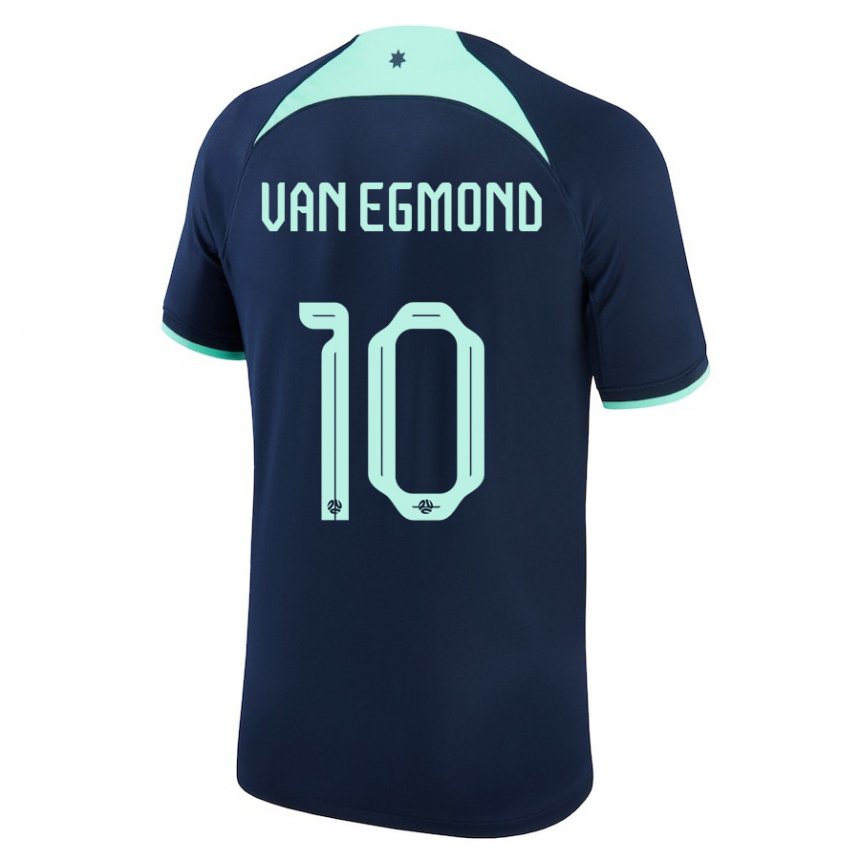 Kinder Australische Emily Van Egmond #10 Dunkelblau Auswärtstrikot Trikot 22-24 T-shirt Belgien