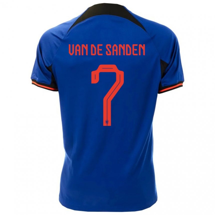 Kinder Niederländische Shanice Van De Sanden #7 Königsblau Auswärtstrikot Trikot 22-24 T-shirt Belgien