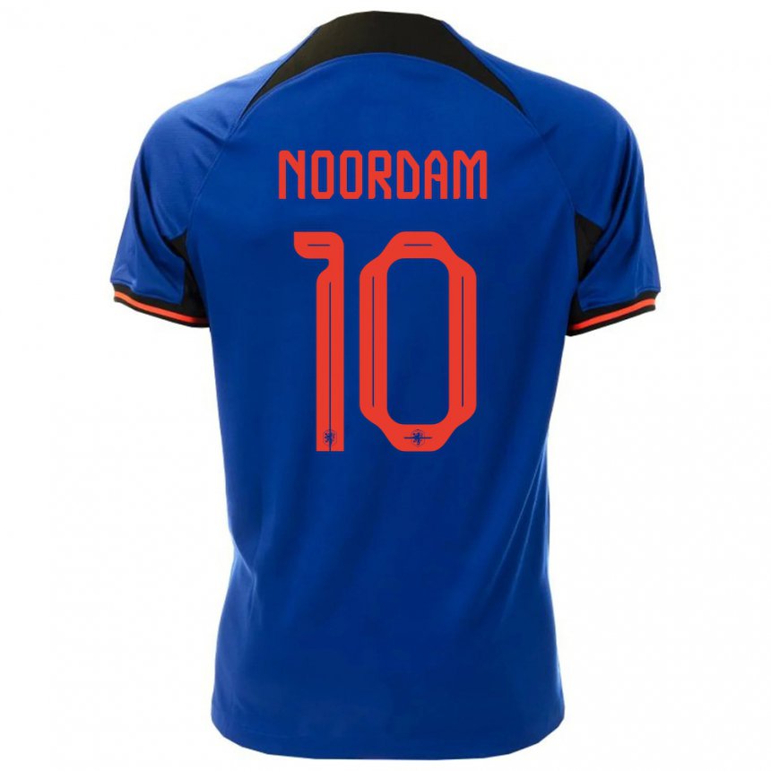 Kinder Niederländische Nadine Noordam #10 Königsblau Auswärtstrikot Trikot 22-24 T-shirt Belgien