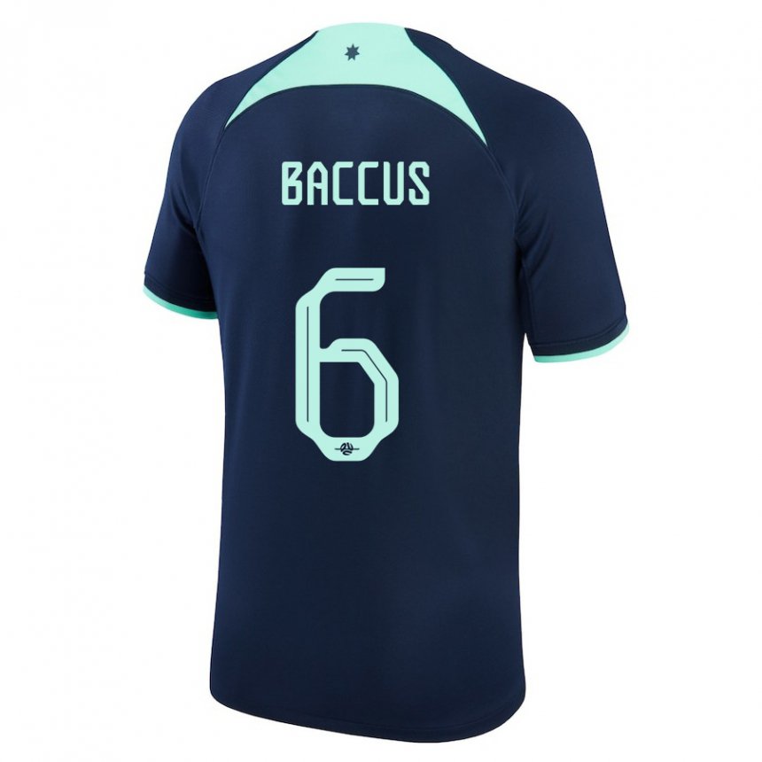 Enfant Maillot Australie Keanu Baccus #6 Bleu Foncé Tenues Extérieur 22-24 T-shirt Belgique