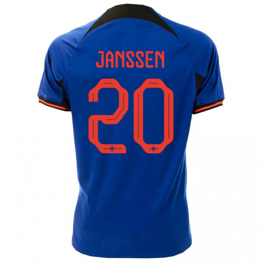 Kinder Niederländische Dominique Janssen #20 Königsblau Auswärtstrikot Trikot 22-24 T-shirt Belgien