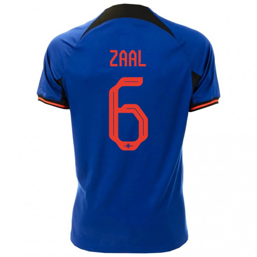 Kinder Niederländische Timo Zaal #6 Königsblau Auswärtstrikot Trikot 22-24 T-shirt Belgien