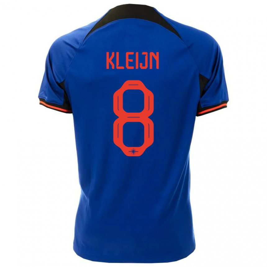 Kinder Niederländische Mike Kleijn #8 Königsblau Auswärtstrikot Trikot 22-24 T-shirt Belgien