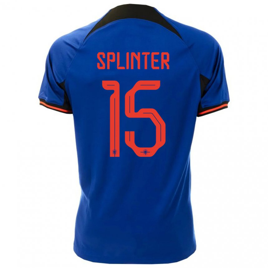 Kinder Niederländische Ilias Splinter #15 Königsblau Auswärtstrikot Trikot 22-24 T-shirt Belgien