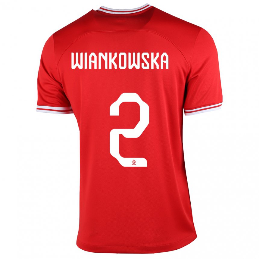 Kinder Polnische Martyna Wiankowska #2 Rot Auswärtstrikot Trikot 22-24 T-shirt Belgien