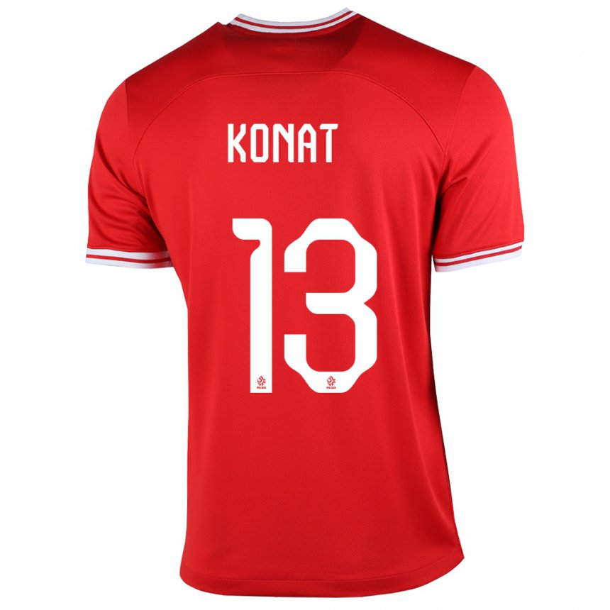 Kinder Polnische Katarzyna Konat #13 Rot Auswärtstrikot Trikot 22-24 T-shirt Belgien